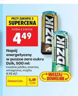 Biedronka Napój energetyczny Dzik winogrono oferta