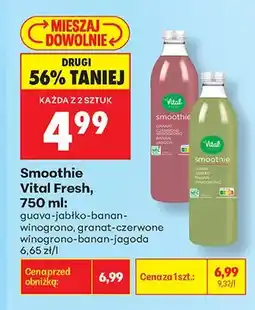 Biedronka Smoothie granat-czerwone winogrono-banan-jagoda Vital Fresh oferta