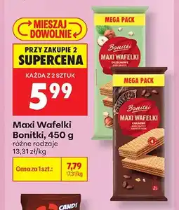 Biedronka Maxi wafelki orzechowe Bonitki oferta