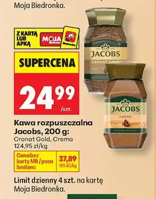 Biedronka Kawa rozpuszczalna Jacobs Crema oferta