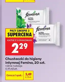 Biedronka Chusteczki do higieny intymnej Femina Ultra Fresh oferta