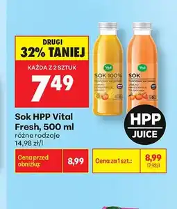 Biedronka Sok HPP jabłko pomarańcza mango Vital Fresh oferta