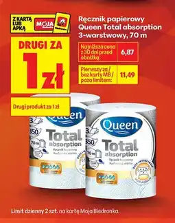 Biedronka Ręcznik papierowy Queen Total absorption 3-warstwowy oferta