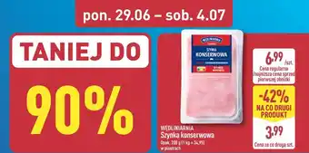 ALDI Wędliniarnia Szynka konserwowa oferta