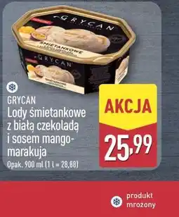 ALDI Grycan Lody śmietankowe z białą czekoladą i sosem mango-marakuja oferta