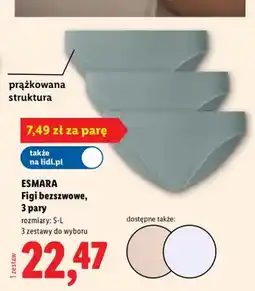 Lidl Figi bezszwowe Esmara 3-pak oferta