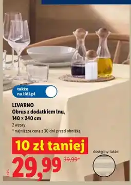 Lidl Obrus z dodatkiem lnu Livarno 140x240 cm oferta