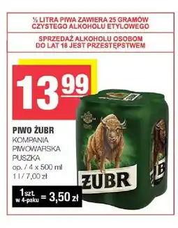Spar Piwo Żubr 4-pak oferta