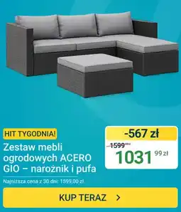 ERLI Zestaw mebli ogrodowych Acero Gio narożnik i pufa oferta