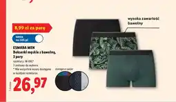 Lidl Bokserki męskie z bawełną Esmara Men 3-pak oferta