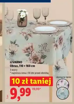 Lidl Obrus Livarno 110x160 cm oferta