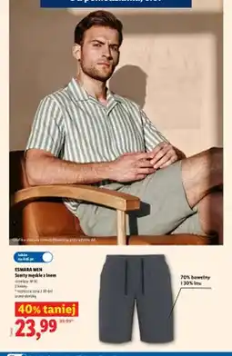 Lidl Szorty męskie z lnem Esmara Men oferta