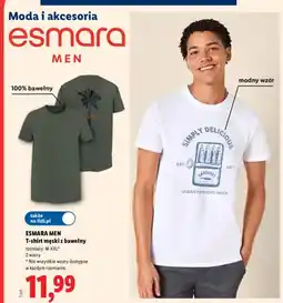 Lidl T-shirt męski z bawełny Esmara Men oferta