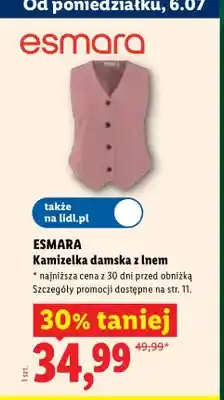 Lidl Kamizelka damska z lnem Esmara oferta