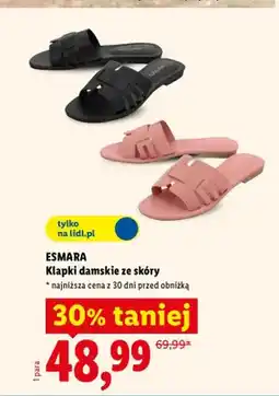Lidl Klapki damskie ze skóry Esmara oferta