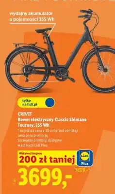 Lidl Rower elektryczny Classic Shimano Tourney CRIVIT oferta