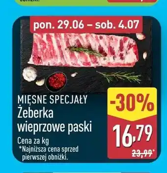 ALDI Żeberka wieprzowe paski Mięsne Specjały oferta
