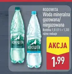 ALDI Woda mineralna gazowana Rodowita oferta
