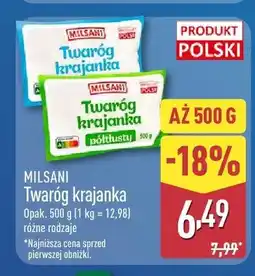 ALDI Twaróg krajanka półtłusty Milsani oferta