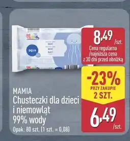 ALDI Chusteczki dla dzieci i niemowląt Mamia 99% wody oferta