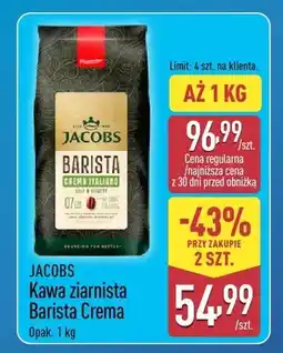ALDI Kawa ziarnista Barista Crema Jacobs oferta