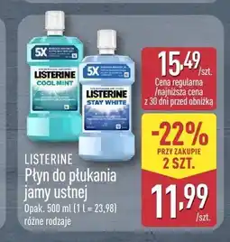 ALDI Płyn do płukania jamy ustnej Listerine Cool Mint oferta