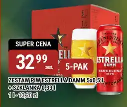 bi1 Zestaw piw estrella damm + szklanka 0,33 i oferta