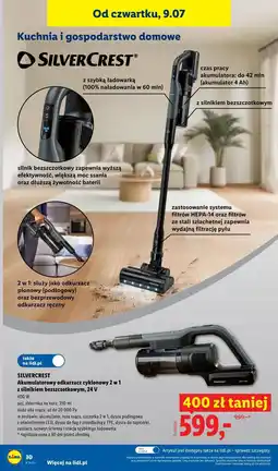 Lidl SILVERCREST Akumulatorowy odkurzacz cyklonowy 2 w 1 z silnikiem bezszczotkowym, 24 V oferta