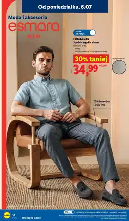 Lidl esmara MEN Spodnie męskie z lnem oferta