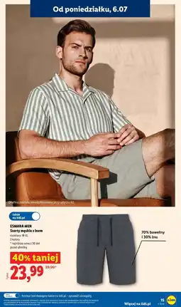 Lidl ESMARA MEN Szorty męskie z lnem oferta