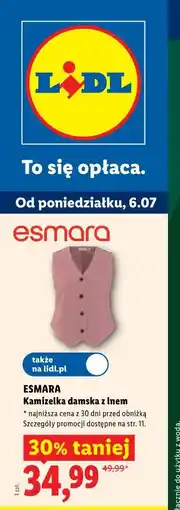 Lidl ESMARA Kamizelka damska z lnem oferta
