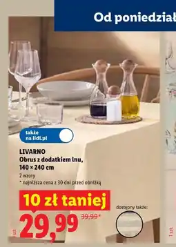 Lidl LIVARNO Obrus z dodatkiem lnu, 140 × 240 cm oferta