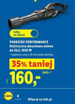 Lidl PARKSIDE PERFORMANCE Elektryczna dmuchawa osiowa do liści, 1650 W oferta