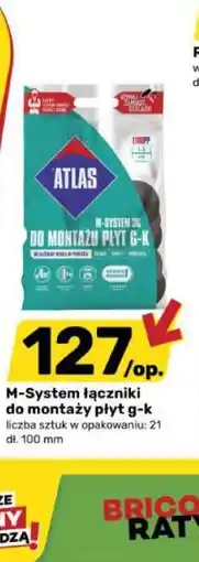 Bricomarche M-System łączniki do montażu płyt g-k ATLAS oferta