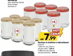 Bricomarche Zestaw 6 słoików z nakrętkami twist off oferta