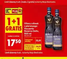 Biedronka Oliwa z oliwek z pierwszego tłoczenia Reserva Gallo oferta