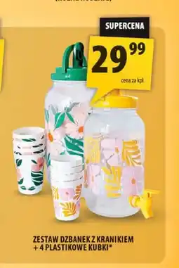 Arhelan Zestaw dzbanek z kranikiem + 4 plastikowe kubki oferta