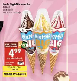 Delikatesy Centrum Lody rożek Big Milk śmietankowo-czekoladowe oferta
