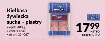 Makro Kiełbasa żywiecka sucha plastry Morliny oferta