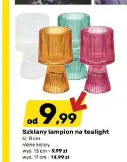 Bricomarche Szklany lampion na tealight wys. 13 cm oferta