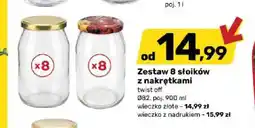 Bricomarche Zestaw 8 słoików z nakrętkami 900 ml wieczko złote oferta