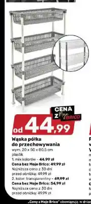 Bricomarche Wąska półka do przechowywania transparentna oferta