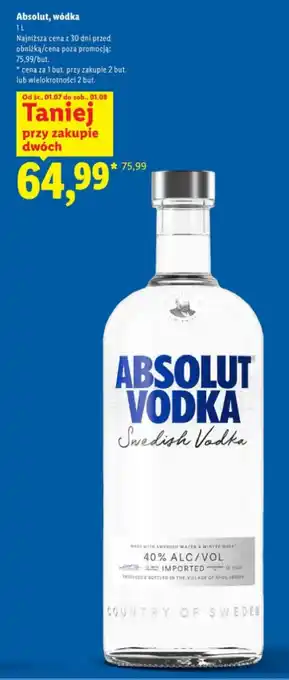 Lidl Absolut, wódka oferta