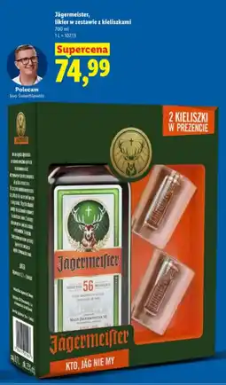 Lidl Jägermeister, likier w zestawie z kieliszkami oferta