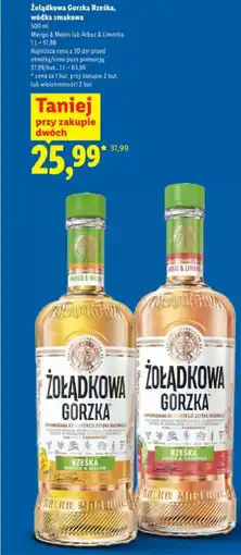 Lidl Żołądkowa Gorzka Rześka, wódka smakowa oferta