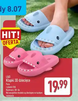 ALDI L&D Klapki 3D dziecięce oferta