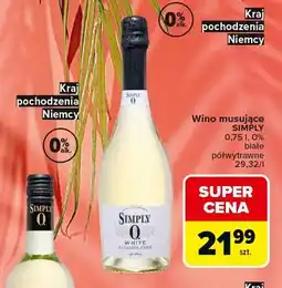Carrefour Market Wino musujące SIMPLY oferta