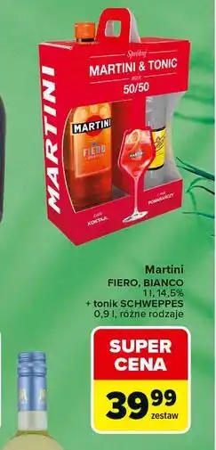 Carrefour Market Martini Fiero, Bianco + tonik Schweppes oferta