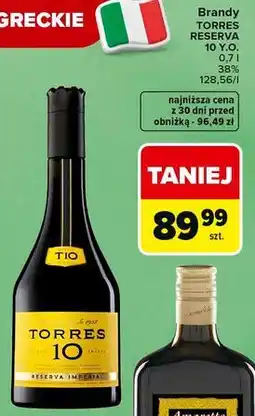Carrefour Brandy TORRES RESERVA 10 Y.O oferta