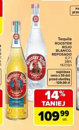 Carrefour Tequila Rooster Rojo Blanco, Reposado oferta